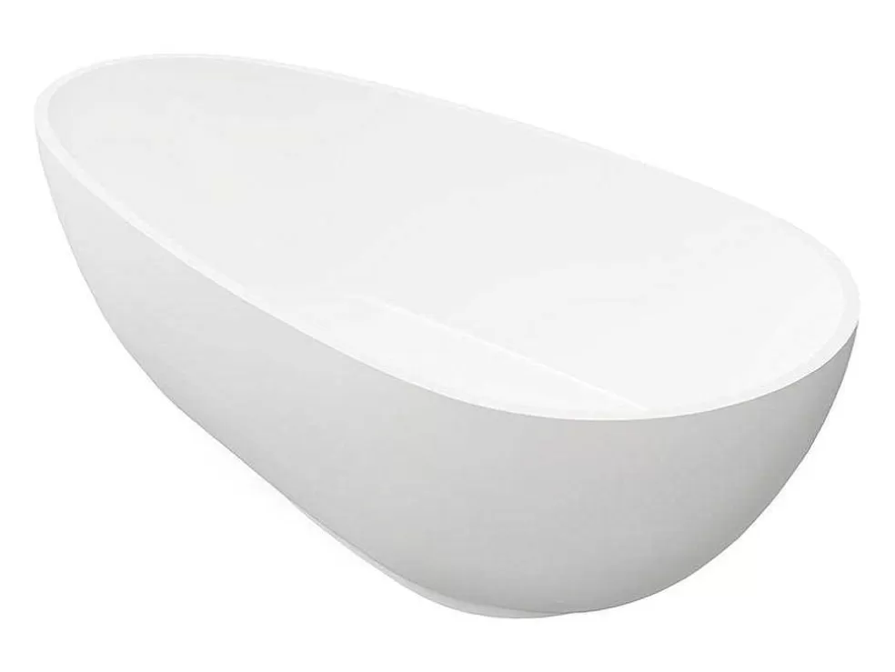 Shower & Design Banheira Clássica Assimetrica Com Solid Surface De 268 L Dimensoes 172 X 83 X 53 Cm Cor Branca - Fenice* Banheira De Pousar