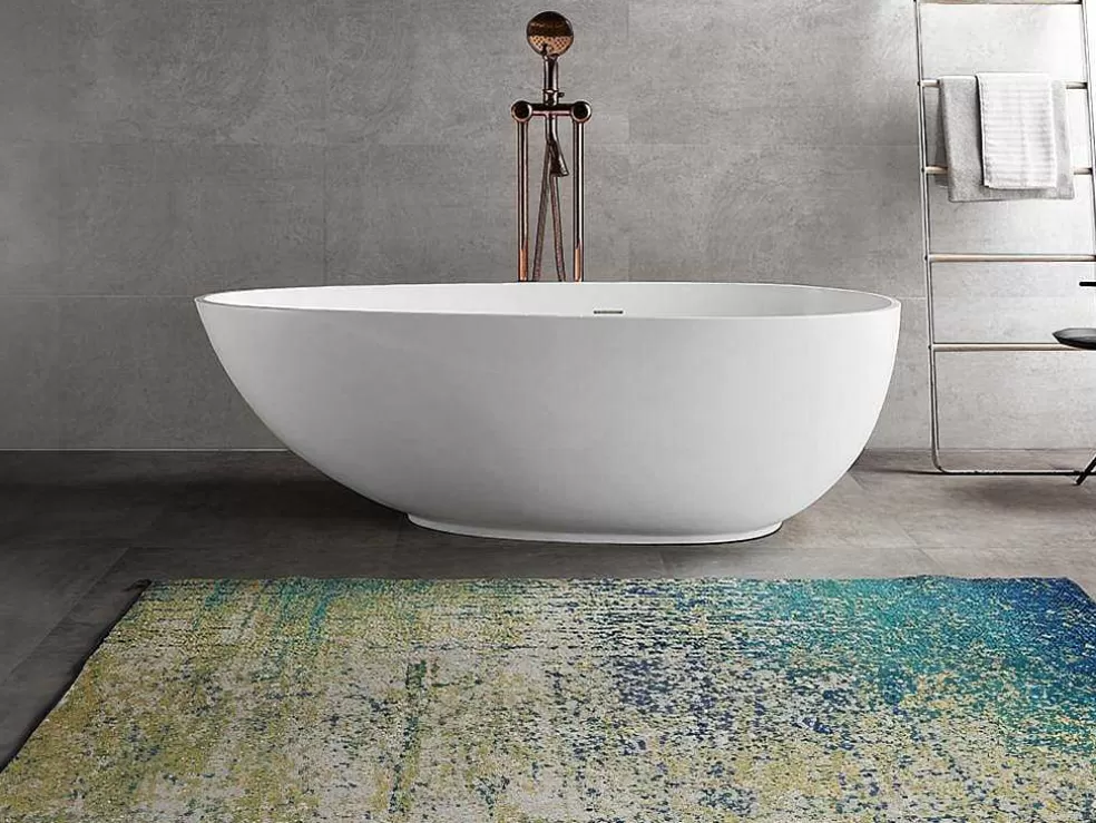 Shower & Design Banheira Clássica Assimetrica Com Solid Surface De 268 L Dimensoes 172 X 83 X 53 Cm Cor Branca - Fenice* Banheira De Pousar