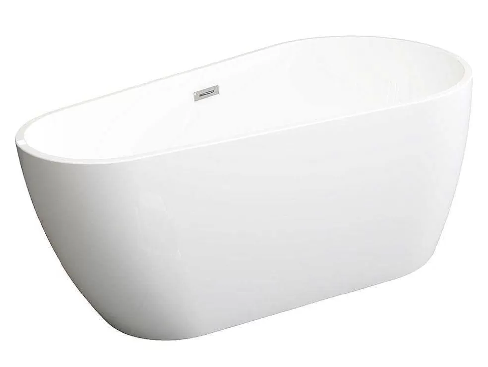Vente-unique Banheira Clássica Assimetrica De 240 L Dimensoes 160 X 80 X 59 Cm Cor Branco Em Acrilico - Lepine* Banheira De Pousar