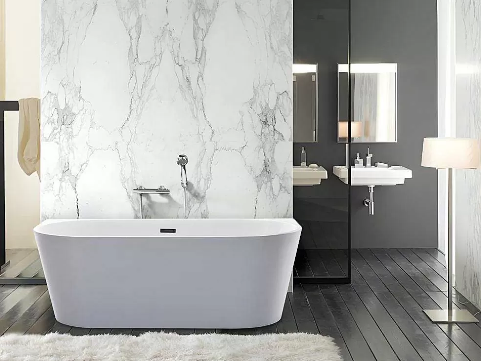 Shower & Design Banheira Clássica De 200 L Dimensoes 150X75X58 Cm Cor Branca - Divina* Banheira De Pousar E Encostar