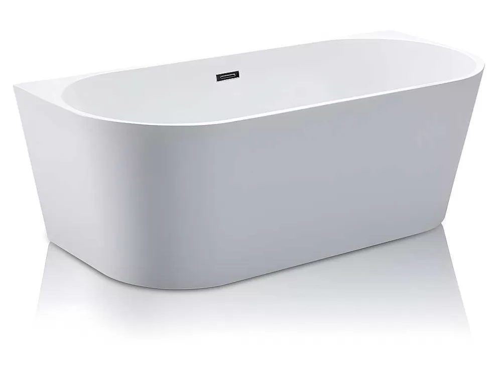 Shower & Design Banheira Clássica De 245 L Dimensoes 170X75X58 Cm Cor Branca - Divina* Banheira De Pousar E Encostar