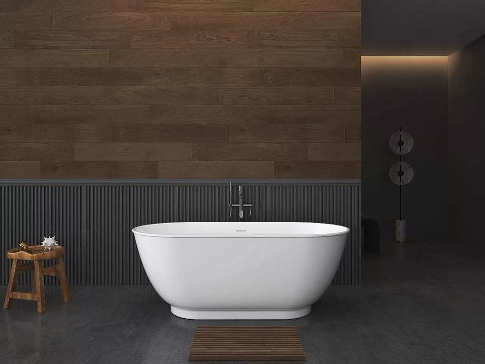 Shower & Design Banheira Clássica Oval 210 L, 150 X 74 X 57 Cm Braco Acrilico - Mobula* Banheira De Pousar