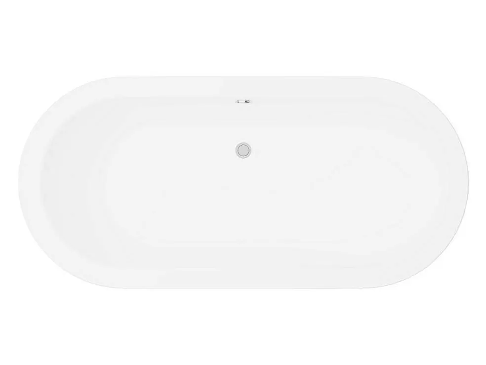 Shower & Design Banheira Clássica Oval 200 L, 170 X 80 X 58 Cm Cor Branca Em Acrilico - Neptuna* Banheira De Pousar
