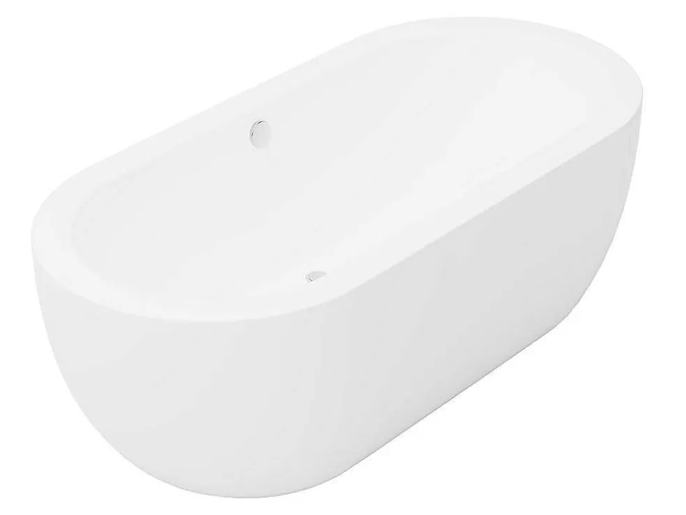 Shower & Design Banheira Clássica Oval 200 L, 170 X 80 X 58 Cm Cor Branca Em Acrilico - Neptuna* Banheira De Pousar