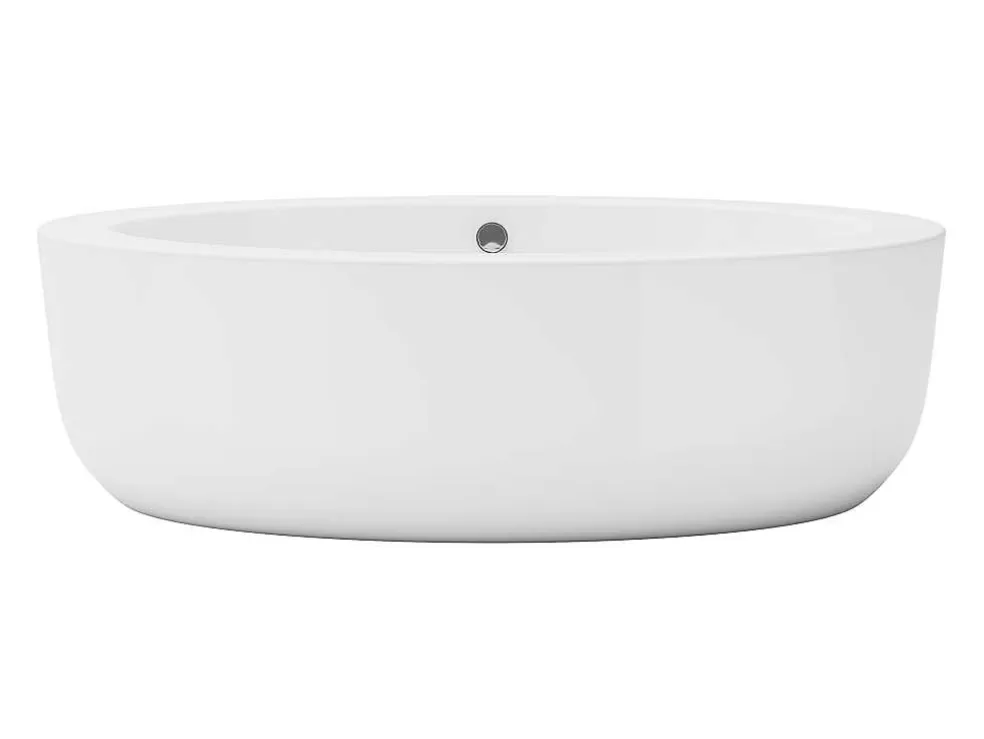 Shower & Design Banheira Clássica Oval 251 L, 185X90X58 Cm, Acrilico Branco - Marmati* Banheira De Pousar