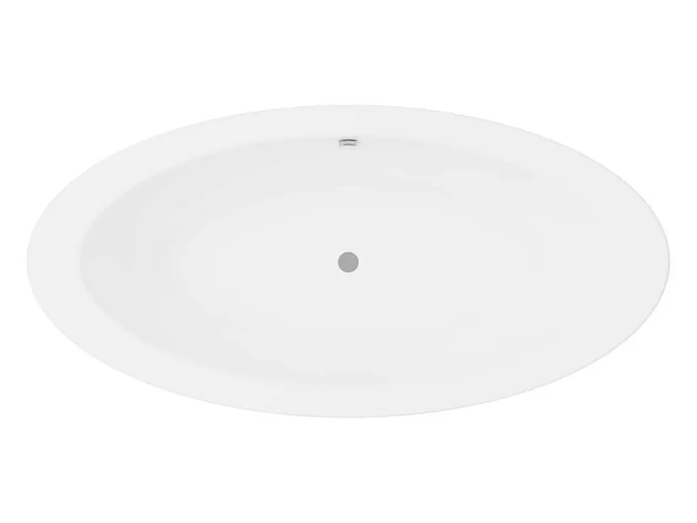 Shower & Design Banheira Clássica Oval 251 L, 185X90X58 Cm, Acrilico Branco - Marmati* Banheira De Pousar