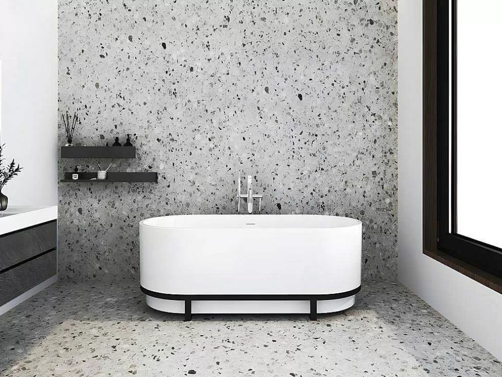 Shower & Design Banheira Clássica Oval Com Decoração Em Metal De 230 L, Dimensoes 160 X 75 X 60 Cm Cor Branco Em Acrilico - Pleco* Banheira De Pousar