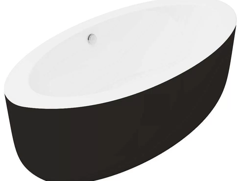 Shower & Design Banheira Clássica Oval De 251 L 185 X 90 X 50 Cm Preta Em Acrilico - Marmati* Banheira De Pousar