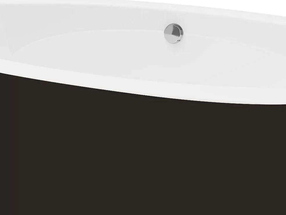 Shower & Design Banheira Clássica Oval De 251 L 185 X 90 X 50 Cm Preta Em Acrilico - Marmati* Banheira De Pousar