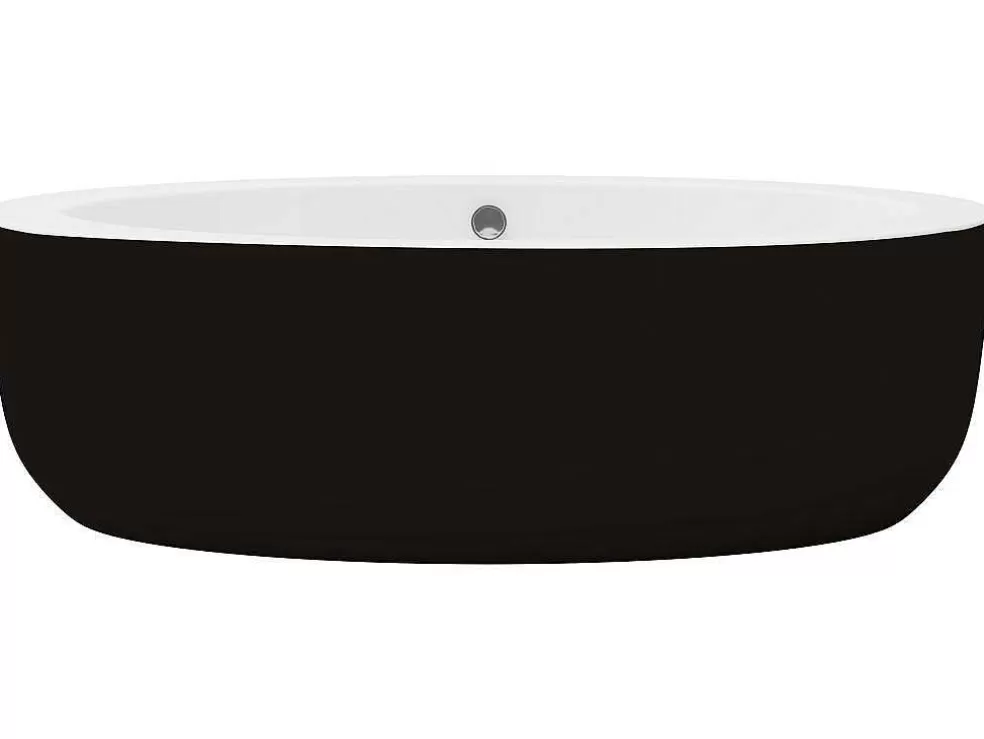 Shower & Design Banheira Clássica Oval De 251 L 185 X 90 X 50 Cm Preta Em Acrilico - Marmati* Banheira De Pousar