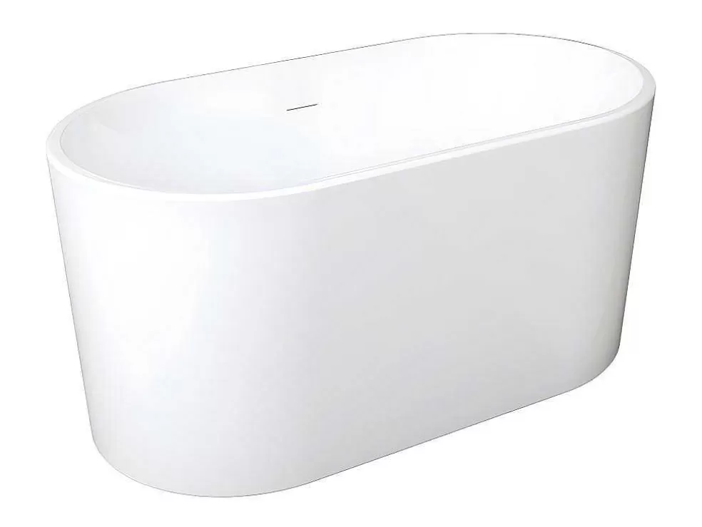 Shower & Design Banheira Clássica Oval De 180 L Dimensoes 130 X 71 X 58 Cm Cor Branco Em Acrilico - Apogon* Banheira De Pousar