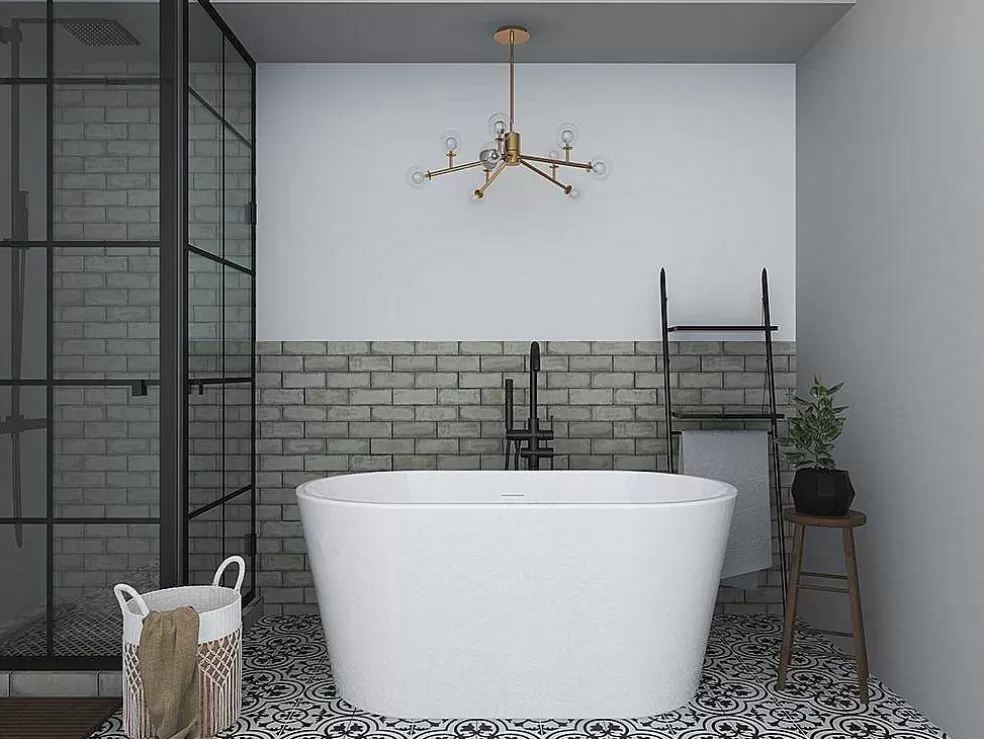 Shower & Design Banheira Clássica Oval De 180 L Dimensoes 130 X 71 X 58 Cm Cor Branco Em Acrilico - Apogon* Banheira De Pousar