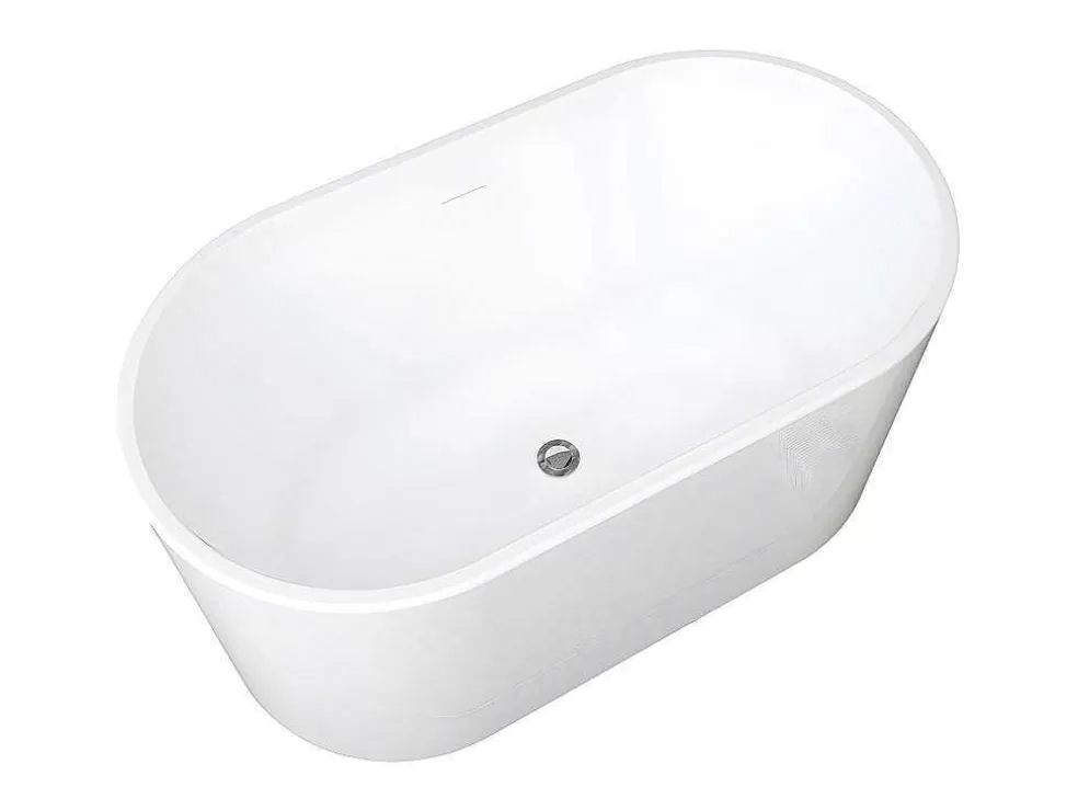 Shower & Design Banheira Clássica Oval De 180 L Dimensoes 130 X 71 X 58 Cm Cor Branco Em Acrilico - Apogon* Banheira De Pousar