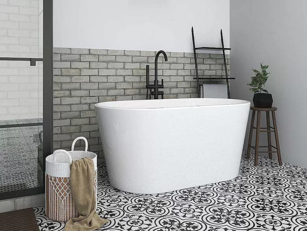 Shower & Design Banheira Clássica Oval De 180 L Dimensoes 130 X 71 X 58 Cm Cor Branco Em Acrilico - Apogon* Banheira De Pousar