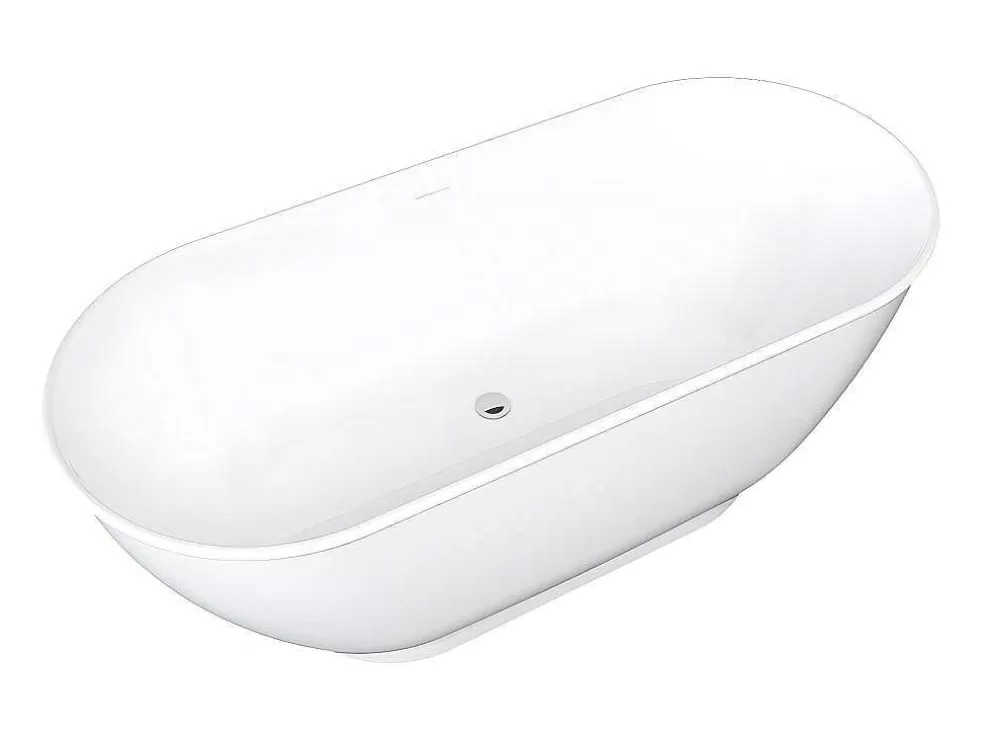 Shower & Design Banheira Clássica Oval De 240 L Dimensoes 170 X 75 X 60 Cm Cor Branco Em Acrilico - Mobula* Banheira De Pousar