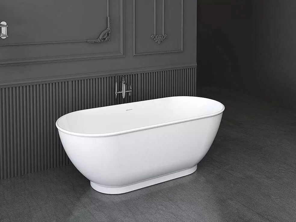 Shower & Design Banheira Clássica Oval De 240 L Dimensoes 170 X 75 X 60 Cm Cor Branco Em Acrilico - Mobula* Banheira De Pousar