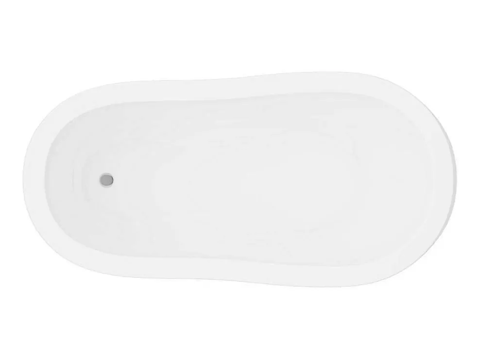Shower & Design Banheira Clássica Oval Estilo Retro De 171 L Dimensoes 145 X 74 X 77 Cm Com Pés Pata De Leao Brancos - Nisos* Banheira Com Pés