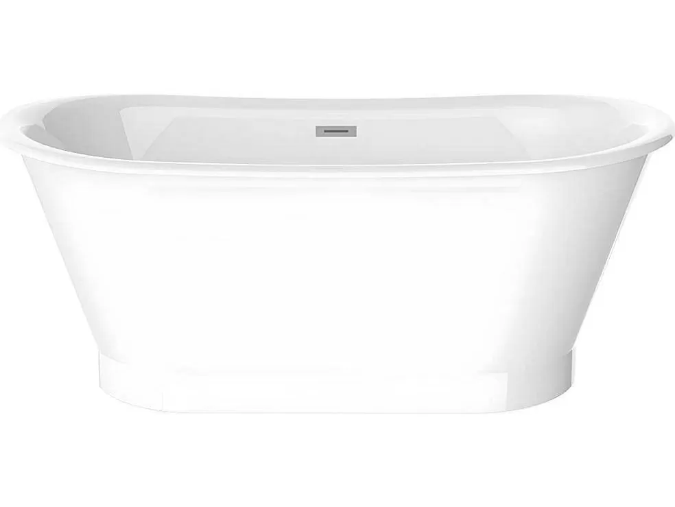 Shower & Design Banheira Clássica Oval Estilo Retro De 180 L, Dimensoes 150 X 74 X 63 Cm Cor Branco Em Acrilico - Pelmato* Banheira De Pousar