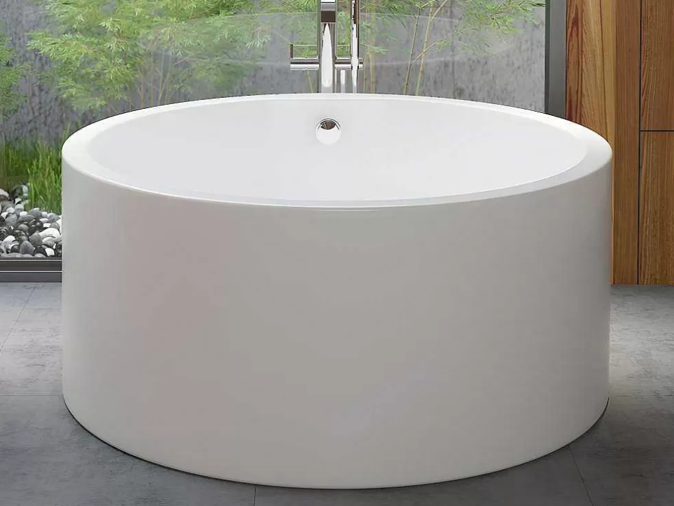 Shower & Design Banheira Clássica Redonda 165 L 130 X 130 X 58 Cm Branco Acrilico - Laguno* Banheira De Pousar