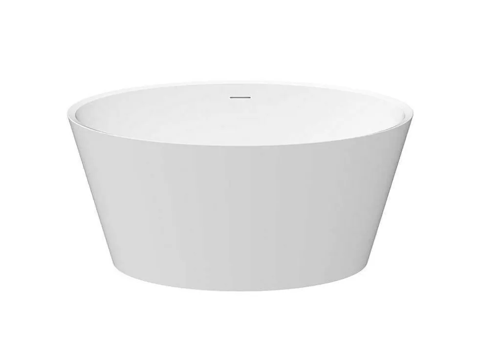 Shower & Design Banheira Clássica Redonda Em Acrilico, Branco Fosco, 354 L, 135 X 135 X 60 Cm - Losana* Banheira De Pousar