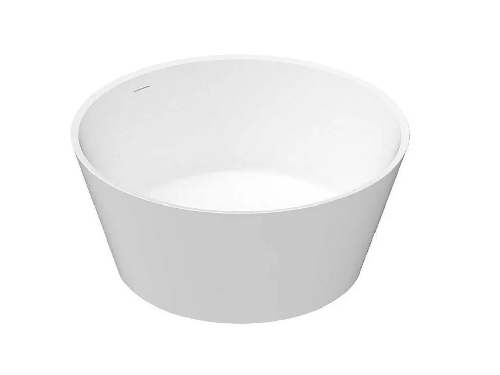 Shower & Design Banheira Clássica Redonda Em Acrilico, Branco Fosco, 354 L, 135 X 135 X 60 Cm - Losana* Banheira De Pousar