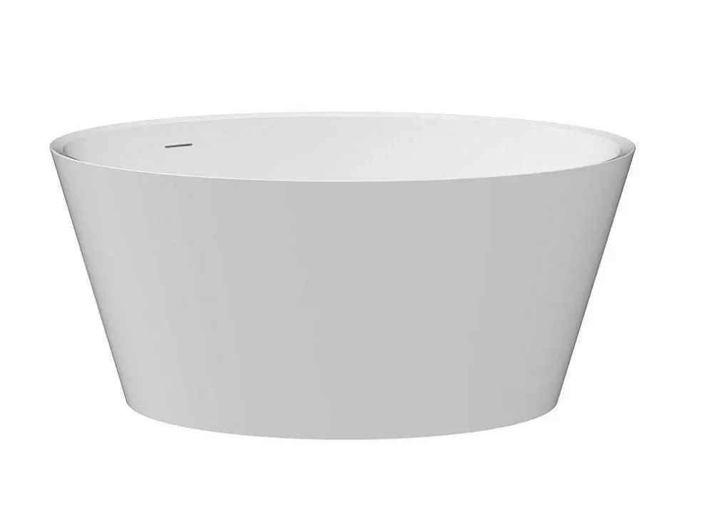 Shower & Design Banheira Clássica Redonda Em Acrilico, Branco Fosco, 354 L, 135 X 135 X 60 Cm - Losana* Banheira De Pousar
