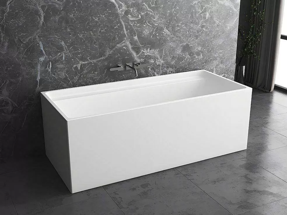 Shower & Design Banheira Clássica Retangular De 232 L Dimensoes 150 X 75 X 60 Cm Cor Branco Em Acrilico - Aspius* Banheira De Pousar