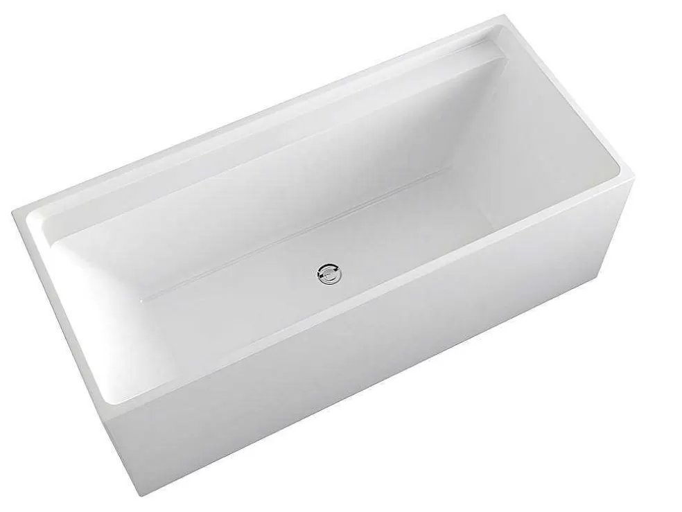 Shower & Design Banheira Clássica Retangular De 280 L Dimensoes 170 X 75 X 60 Cm Cor Branco Em Acrilico - Aspius* Banheira De Pousar