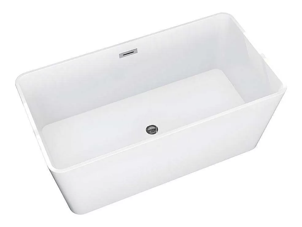 Shower & Design Banheira Clássica Retangular De 197 L Dimensoes 130 X 70 X 55 Cm Cor Branco Em Acrilico - Spicara* Banheira De Pousar