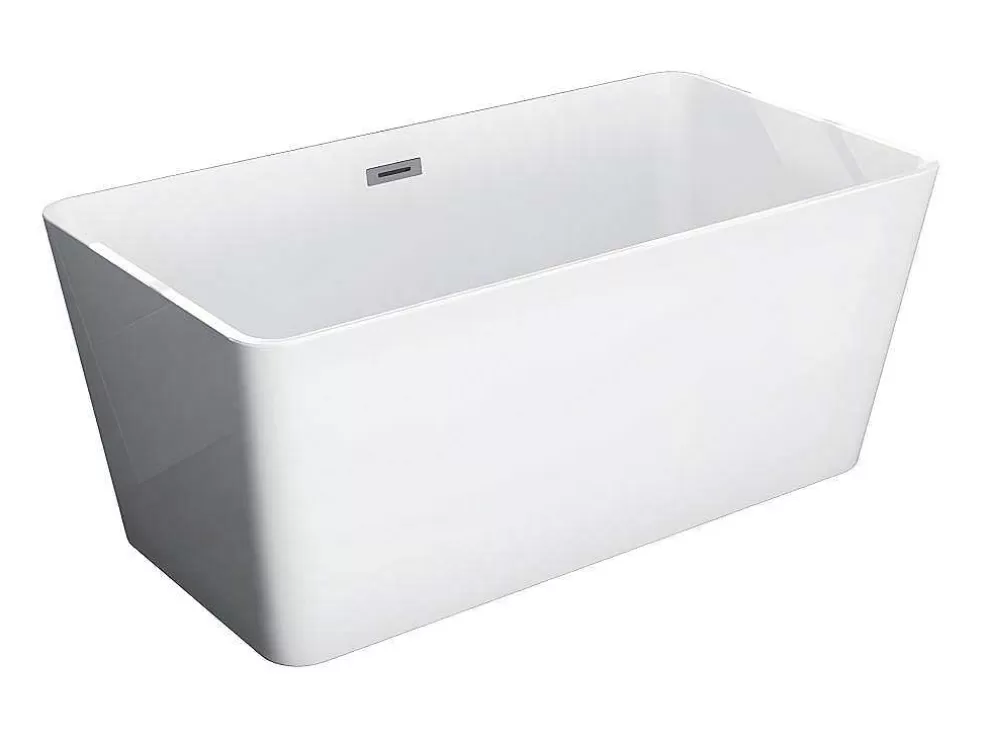 Shower & Design Banheira Clássica Retangular De 197 L Dimensoes 130 X 70 X 55 Cm Cor Branco Em Acrilico - Spicara* Banheira De Pousar