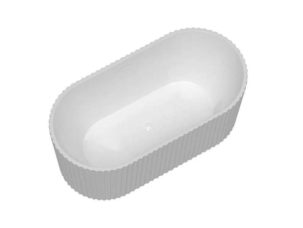 Shower & Design Banheira De Acrilico Estriada, Branco Brilhante, 220 L, 150 X 75 X 58 Cm - Aliena* Banheira De Pousar