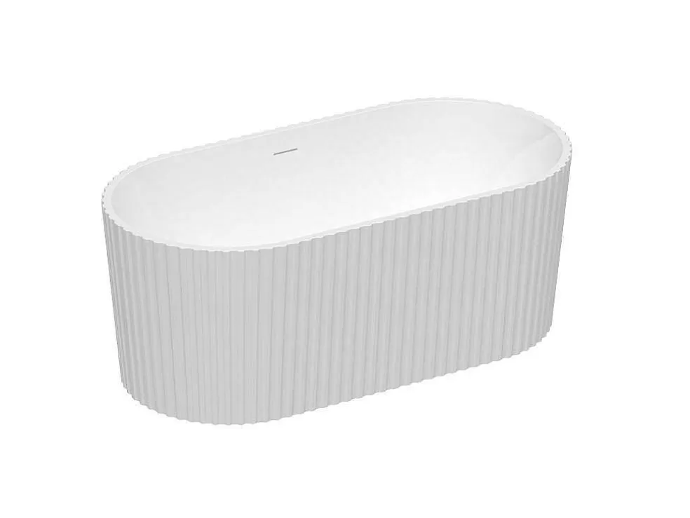 Shower & Design Banheira De Acrilico Estriada, Branco Brilhante, 220 L, 150 X 75 X 58 Cm - Aliena* Banheira De Pousar