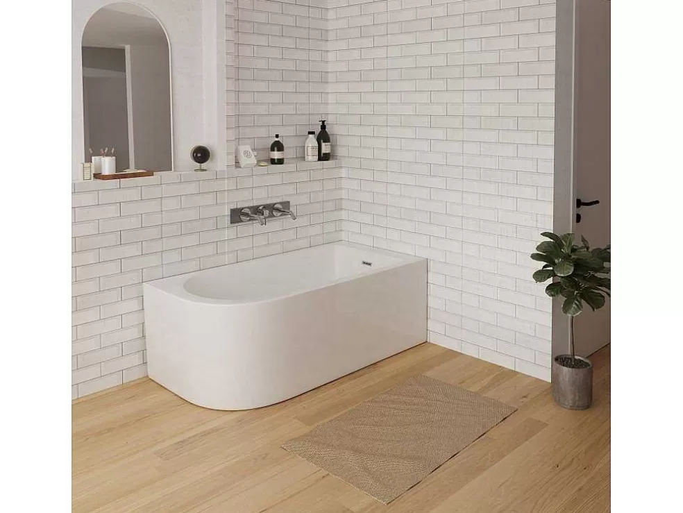 Shower & Design Banheira De Canto 201 L, 150 X 75 X 58 Cm Branca, Canto Direito - Anika* Promoções Casa De Banho & Bem-Estar