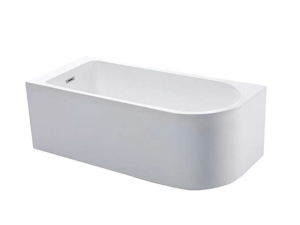 Shower & Design Banheira De Canto 201 L, 150 X 75 X 58 Cm Branca, Canto Esquerdo - Anika* Banheira De Canto
