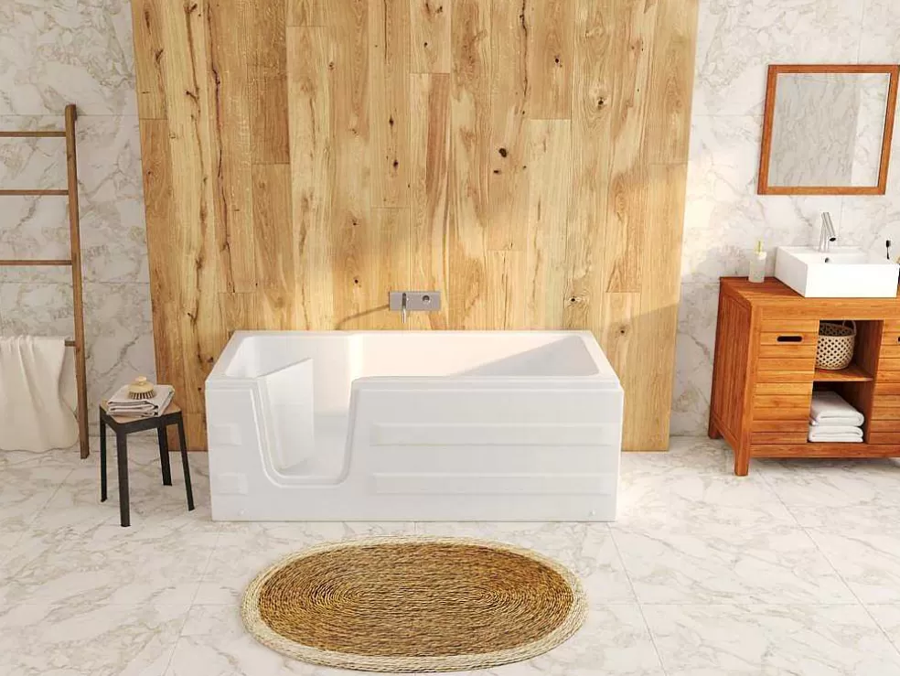 Shower & Design Banheira De Canto Com Porta 170 X 76 X 61 Cm E 235 L - Canto Esquerdo - Servee* Banheira De Canto