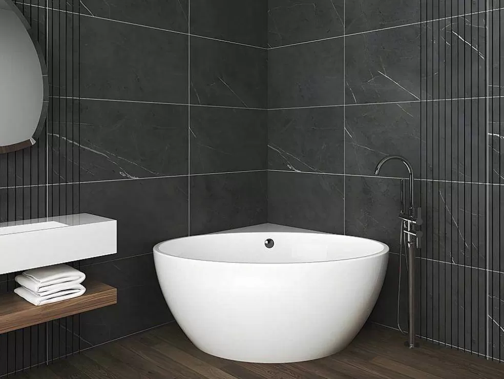 Shower & Design Banheira De Canto De 197 L, Dimensoes 127 X 127 X 58 Cm Cor Branco Em Acrilico - Gourami* Banheira De Canto