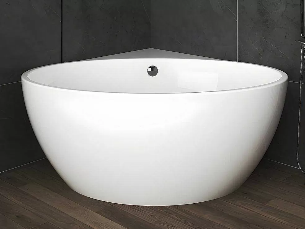 Shower & Design Banheira De Canto De 197 L, Dimensoes 127 X 127 X 58 Cm Cor Branco Em Acrilico - Gourami* Banheira De Canto