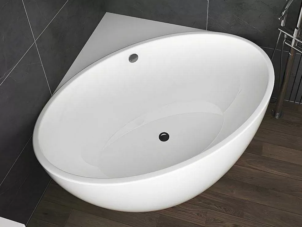Shower & Design Banheira De Canto De 197 L, Dimensoes 127 X 127 X 58 Cm Cor Branco Em Acrilico - Gourami* Banheira De Canto