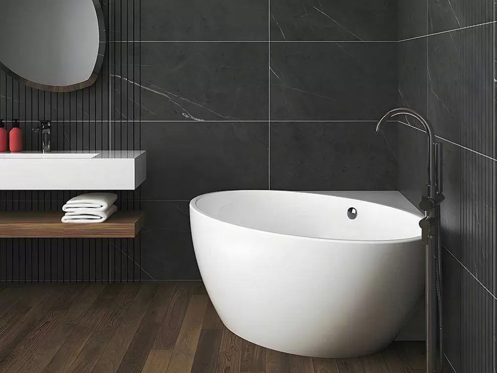 Shower & Design Banheira De Canto De 197 L, Dimensoes 127 X 127 X 58 Cm Cor Branco Em Acrilico - Gourami* Banheira De Canto