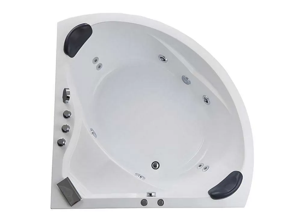 Shower & Design Banheira De Canto De Hidromassagem Com Sistema De Cascata Aglena - 2 Lugares - 350 L - 150*150*60 Cm* Banheira De Hidromassagem