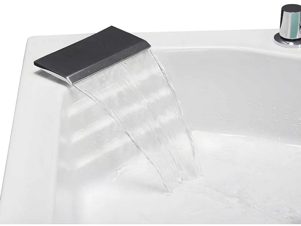 Shower & Design Banheira De Canto De Hidromassagem Com Sistema De Cascata Aglena - 2 Lugares - 350 L - 150*150*60 Cm* Banheira De Hidromassagem
