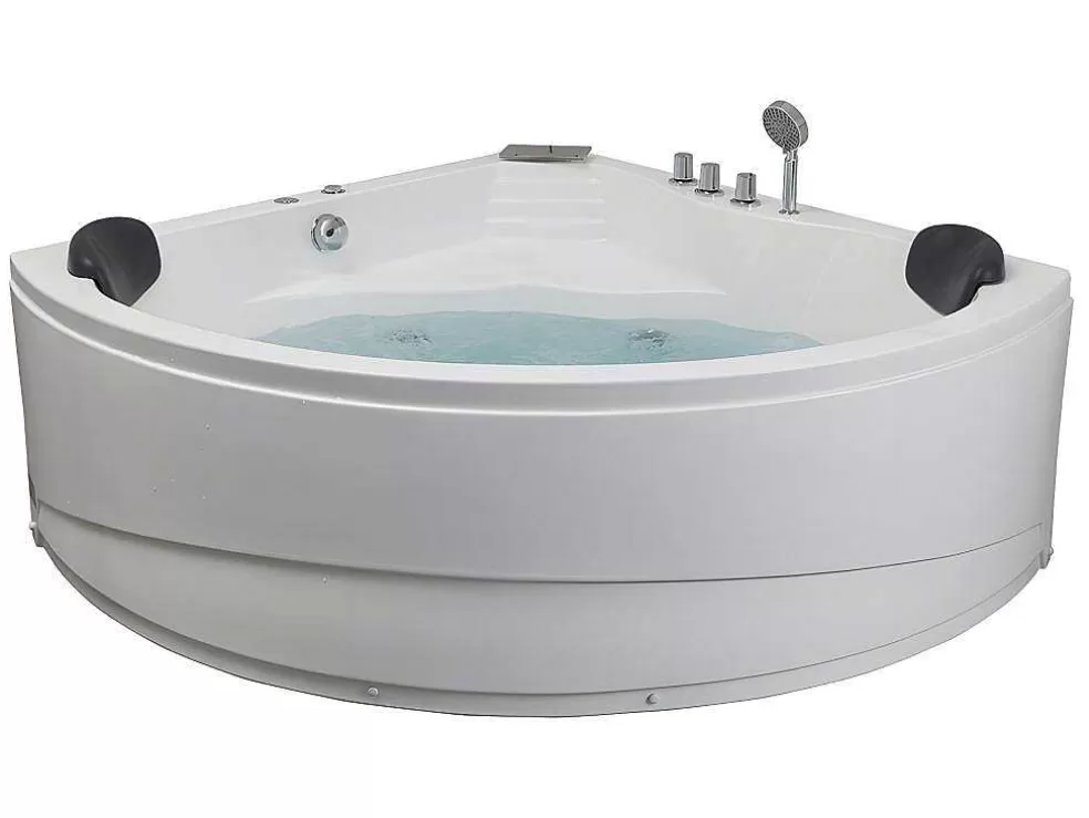 Shower & Design Banheira De Canto De Hidromassagem Com Sistema De Cascata Aglena - 2 Lugares - 350 L - 150*150*60 Cm* Banheira De Hidromassagem
