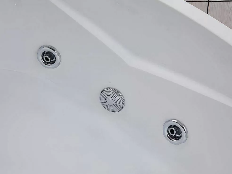 Shower & Design Banheira De Canto De Hidromassagem Com Sistema De Cascata Aglena - 2 Lugares - 350 L - 150*150*60 Cm* Banheira De Hidromassagem