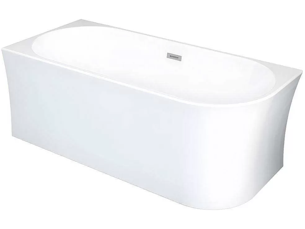 Shower & Design Banheira De Canto Esquerdo De C 201 - 150 X 75 X 59 Cm Cor Branco Em Acrilico - Ponticola* Banheira De Canto