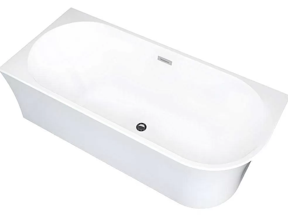 Shower & Design Banheira De Canto Esquerdo De C 201 - 150 X 75 X 59 Cm Cor Branco Em Acrilico - Ponticola* Banheira De Canto