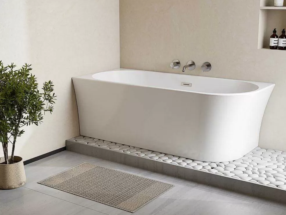 Shower & Design Banheira De Canto Esquerdo De C 201 - 150 X 75 X 59 Cm Cor Branco Em Acrilico - Ponticola* Banheira De Canto