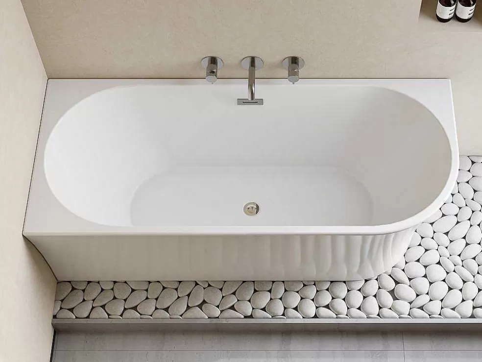 Shower & Design Banheira De Canto Esquerdo De C 201 - 150 X 75 X 59 Cm Cor Branco Em Acrilico - Ponticola* Banheira De Canto