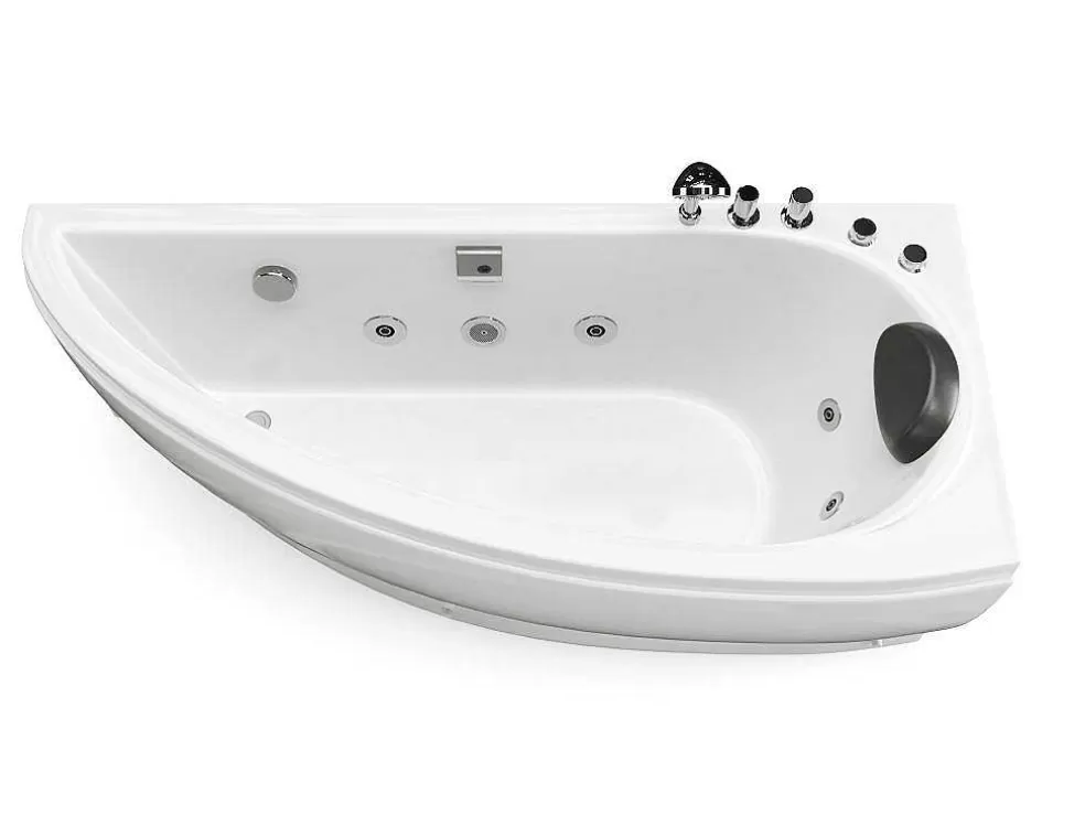 Shower & Design Banheira De Hidromassagem Assimetrica Branca, 1 Lugar, 160X75 Cm, Canto Direito - Tabana* Banheira De Hidromassagem