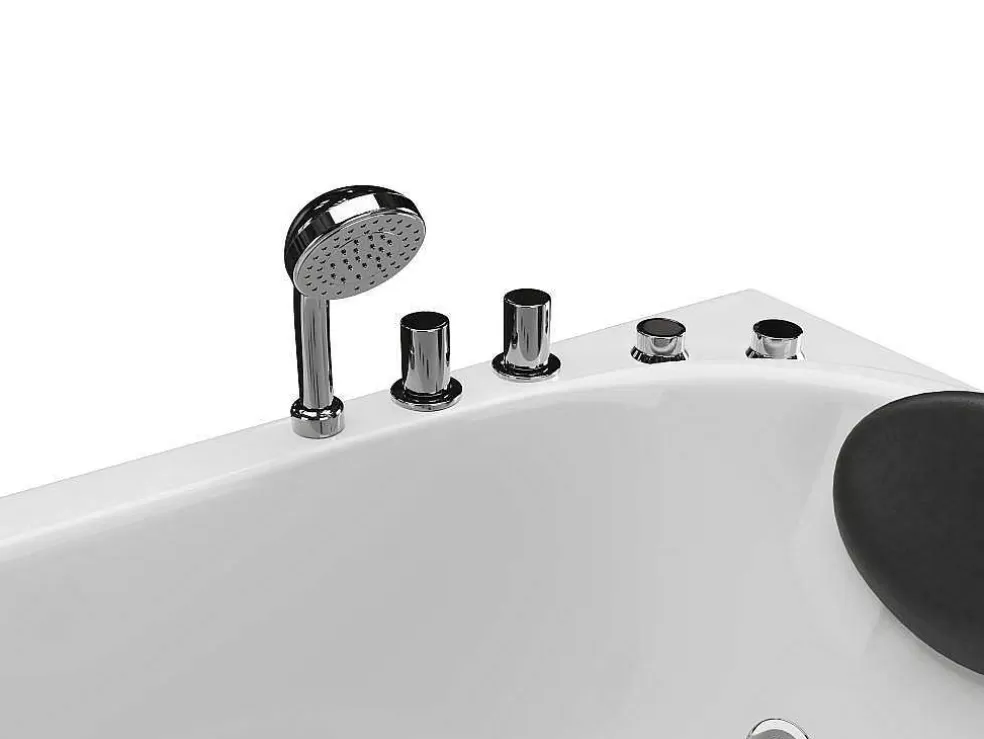 Shower & Design Banheira De Hidromassagem Assimetrica Branca, 1 Lugar, 160X75 Cm, Canto Direito - Tabana* Banheira De Hidromassagem