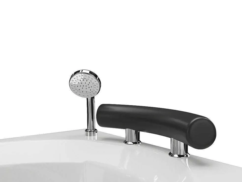 Shower & Design Banheira De Hidromassagem Assimetrica Branca Com Nichos, 1 Lugar, 150X100 Cm, Canto Direito - Luana* Banheira De Hidromassagem